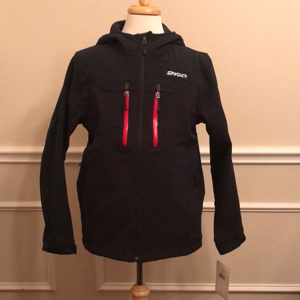 Spyder JACKSON SOFT SHELL Hooded Jacket - Black/Red